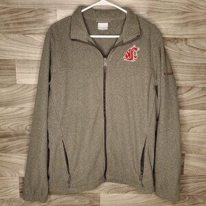 Columbia Men’s College 1/4 Zip Gray Red WSU Cougars Washington State Medium